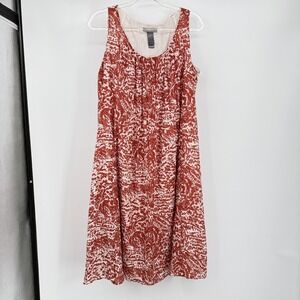 Liz Claiborne Dress Womens‎ Medium Red Abstract Print Sleeveless A-Line Side Zip